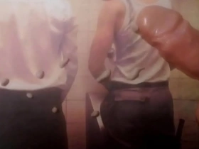 Clay motion cock portrait cartoon of cock cumming secretly in public toilet