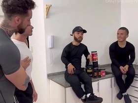 Orgy with my midget friends we break the ass of a young man