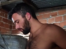(fran) bends over and (gonzo) fucks his tight asshole cums all over his face - reality dudes
