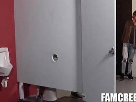 Ryan kneeds sucks his stepfathers michael roman cock in public toilet