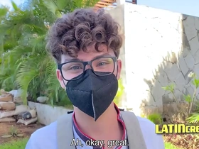 Nerd latin twink goes gay for pay