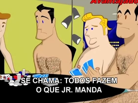 Desenho do universitário tarado no jogo de cartas