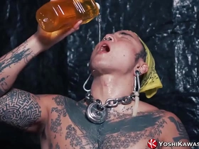 Yoshi Kawasakis hardcore solo fetish scene with pee and masturbation