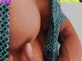 Nipple play and edging with an Asian hunk