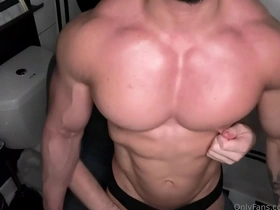 Muscle worship and nipple play with an Asian hunk