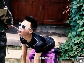 Young Asian boy enjoys rough gay sex outdoors