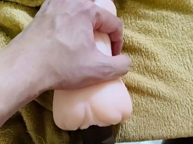 A small dick gets to experience an Asian solo pleasure with a Fleshlight.