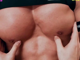 Enjoy the pleasure of licking and admiring a hot body with well built muscles and nipples.