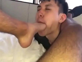 Gay Asian boy as a foot slave