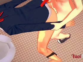 2 nekoboys having sex in school's toilet , handjob and anal with crempie
